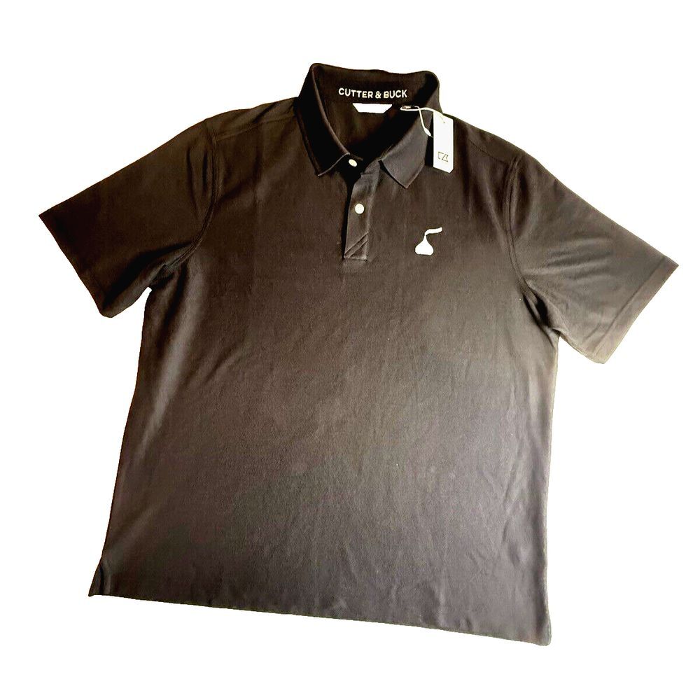 HERSEY KISSES LOGO CUTTER & BUCK MENS SIZE EXTRA LARGE BLACK POLO SHIRT, NWT-433